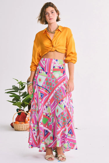 Adjustable Maxi Bustle Skirt | Crinkle Cotton Coniglio Palm Beach