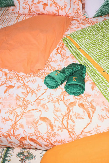 Queen Duvet + Sham Set | Cotton Percale Coniglio Palm Beach