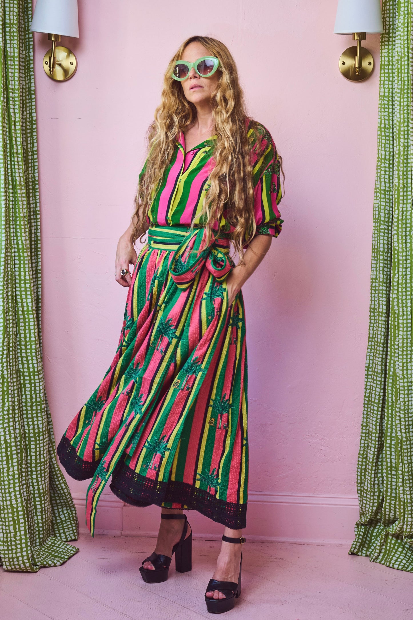 Atlantic Midi Ball Skirt | Seersucker