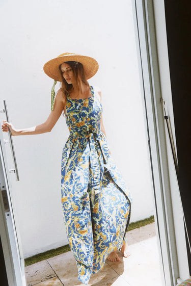 Pinafore Maxi Dress | Silk Dupioni Coniglio Palm Beach