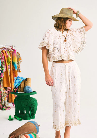 Flagler Crop Top | Eyelet Coniglio Palm Beach
