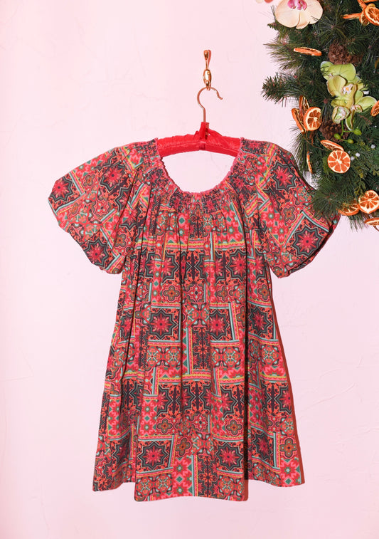 Baby Doll Short Sleeve Mini Dress | Cotton Poplin