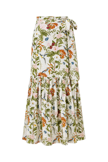 Monterey Shirred Wrap Midi Skirt | Swiss Dot