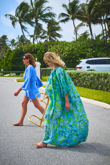 Hand Dye Shirred Half Placket Maxi Dress | Silk Dupioni