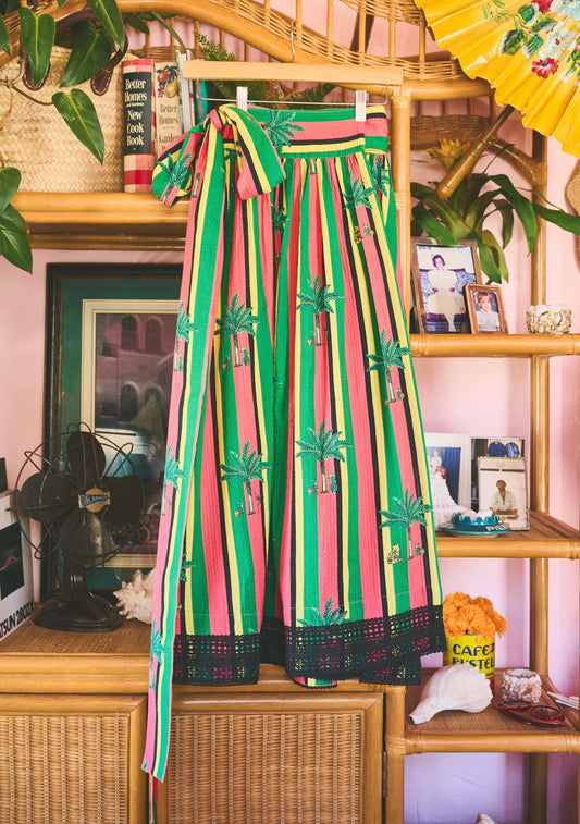 Atlantic Midi Ball Skirt | Seersucker