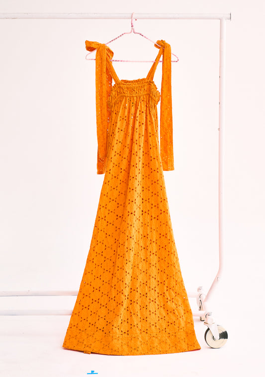 Elastic Convertible Maxi Dress | Eyelet