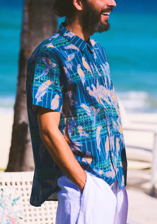 Mens Classic Short Sleeve Button Down | Linen