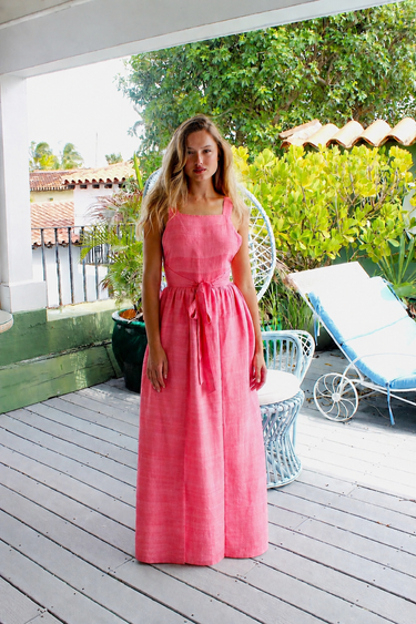 Pinafore Maxi Dress | Silk Dupioni