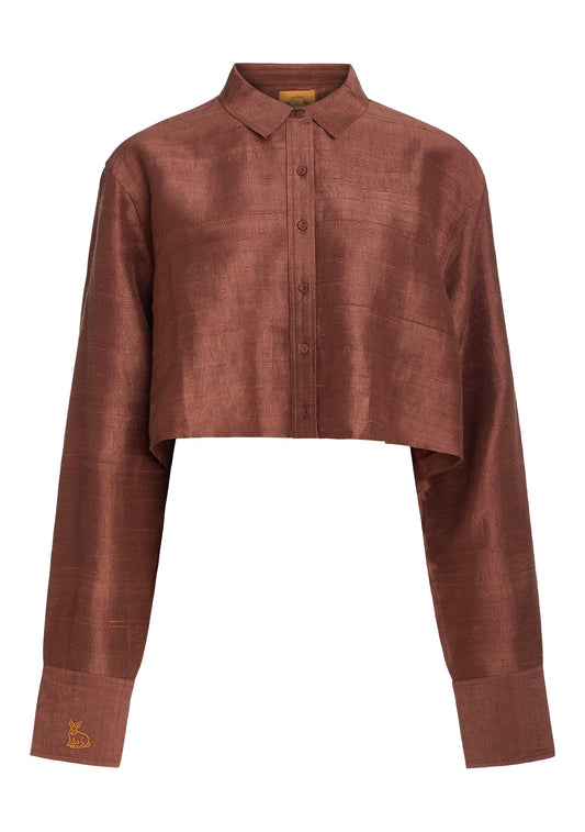 Cropped Classic Button Down | Silk Dupioni