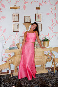 Monroe Adjustable Maxi Bustle Skirt | Silk Dupioni Coniglio Palm Beach