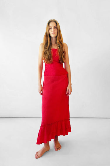 Gogo Cinch Back Midi Skirt | Silk Dupioni