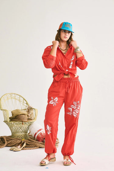 Beach Pant | Embroidered Cotton Coniglio Palm Beach