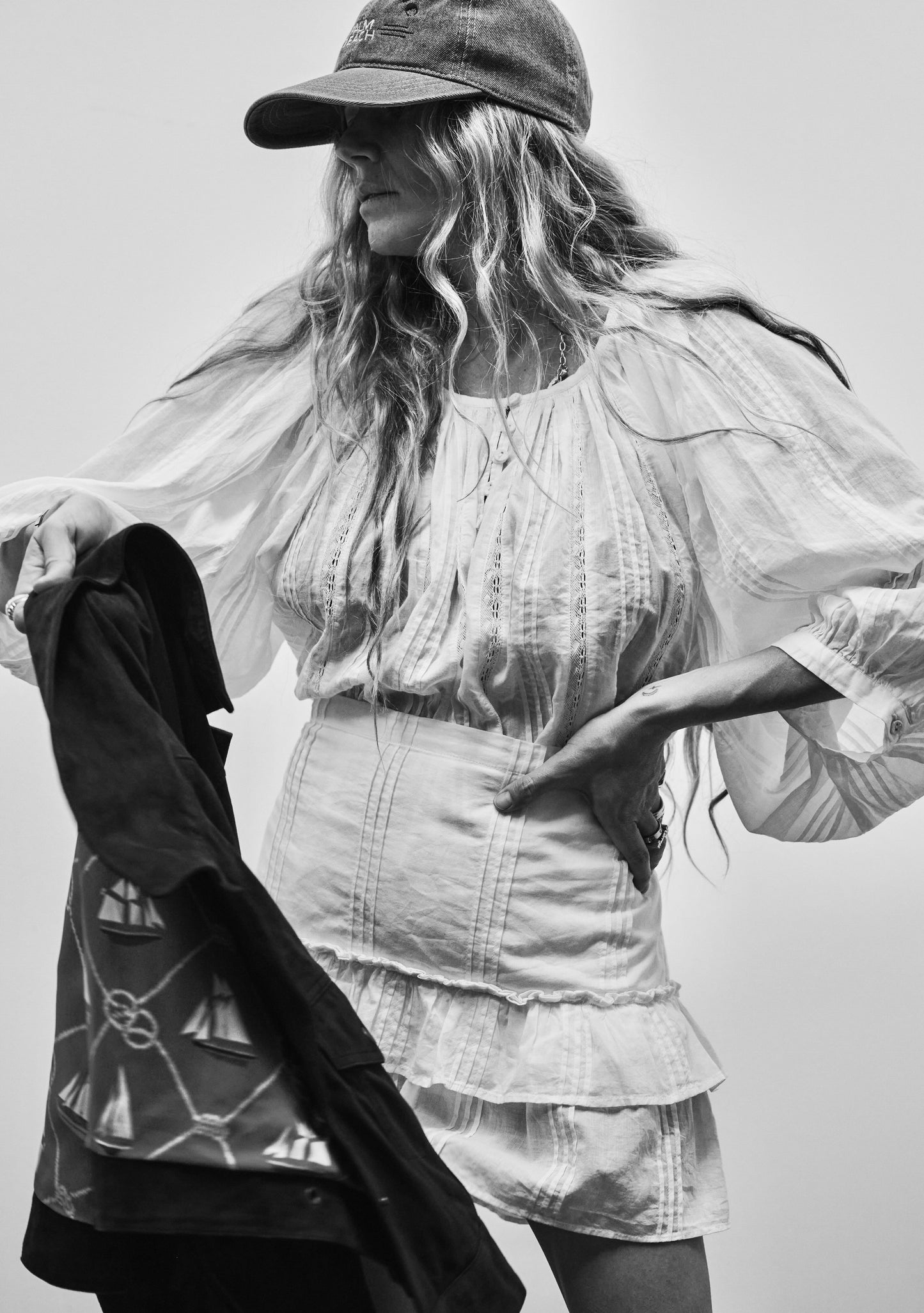 Shirred Half Placket Blouse | Pintuck Cotton with Lace