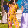 Beach Pant | Silk Crepe de Chine Coniglio Palm Beach