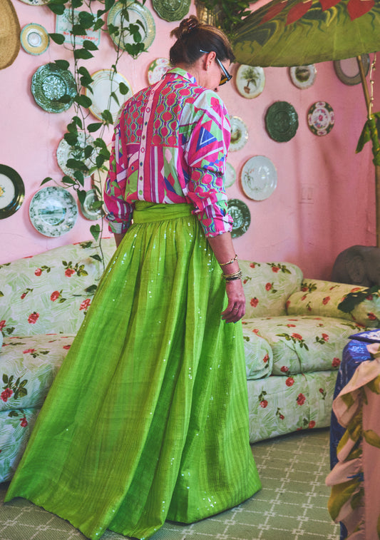 Atlantic Maxi Ball Skirt | Silk Dupioni