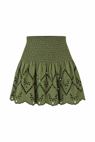 Smocked Mini Skirt | Poplin Eyelet