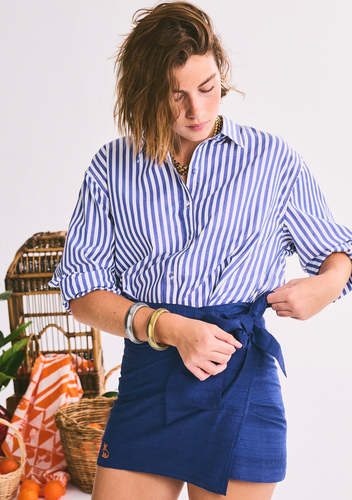 Mini Wrap Skirt | Silk Dupioni
