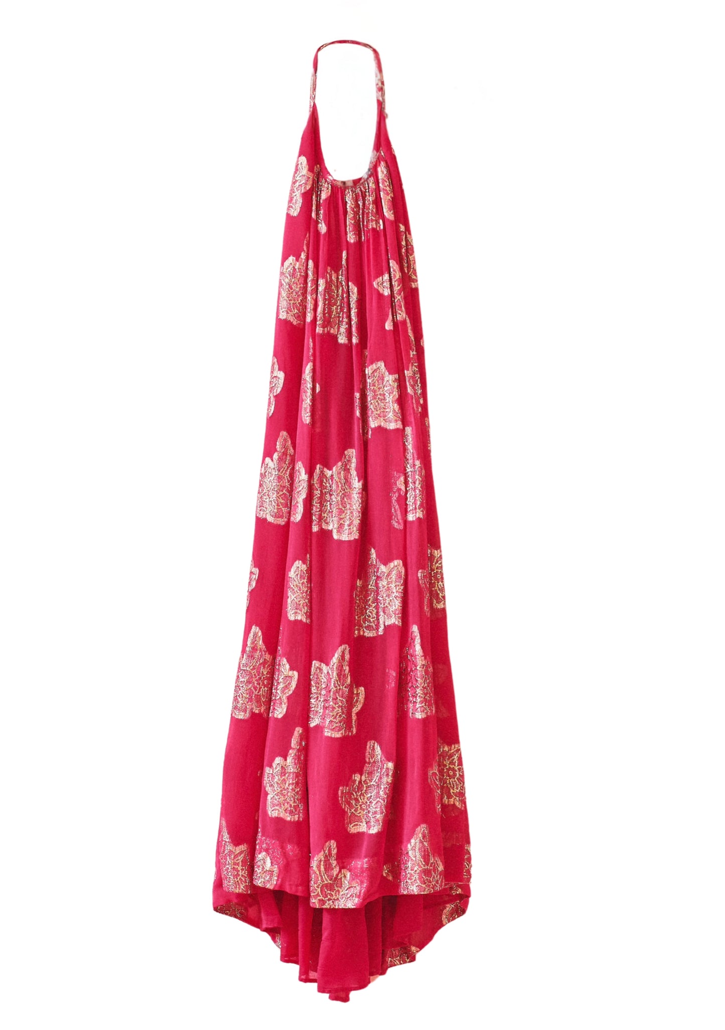 Halter Dress | Metallic Jacquard