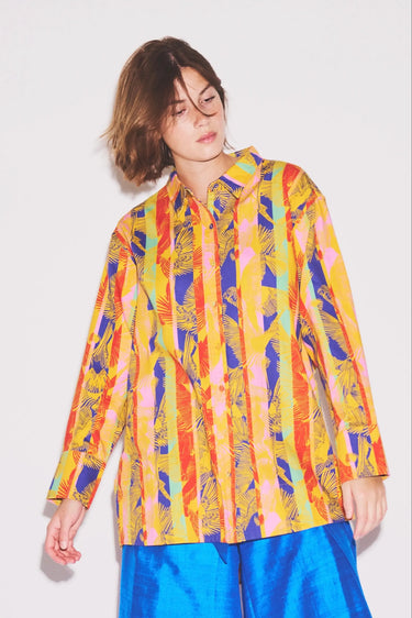 Bradley Unisex Shirt | Denim Coniglio Palm Beach