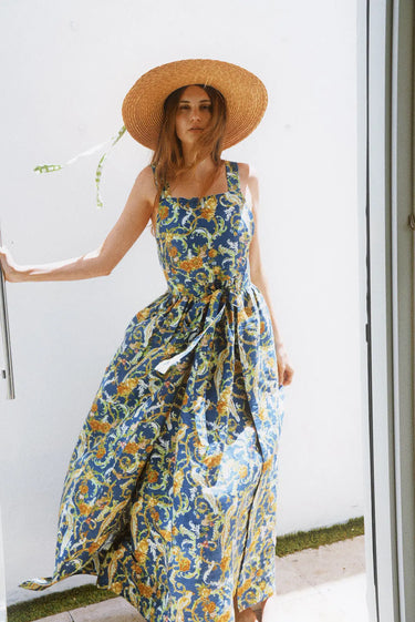 Pinafore Maxi Dress | Silk Dupioni