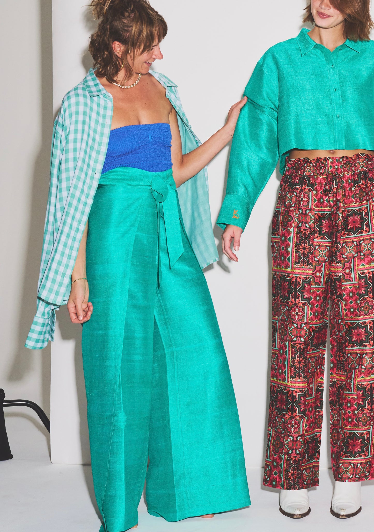 Two Panel Wrap Pant | Silk Dupioni