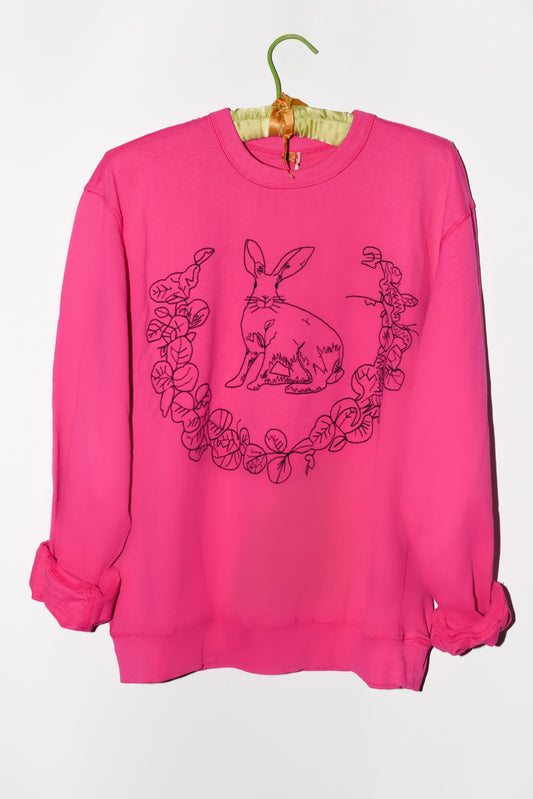 Embroidered Bunny Pullover | Cotton Terry