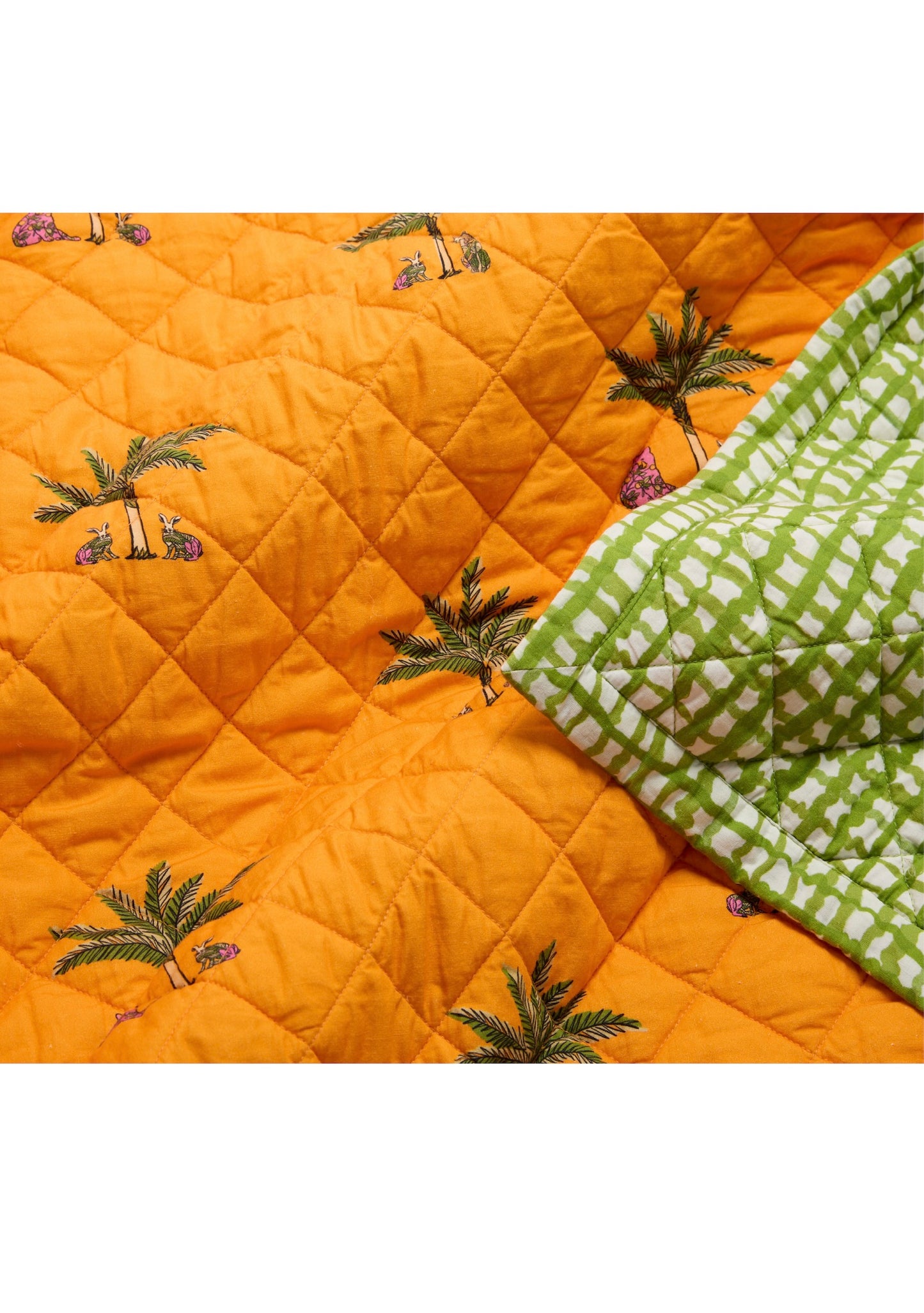 King Reversible Quilt | Cotton Percale