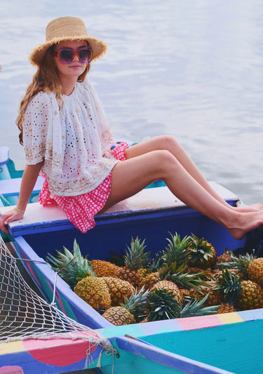 Flagler Crop Top | Eyelet Coniglio Palm Beach