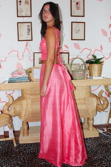 Reed Tie Top | Silk Dupioni Coniglio Palm Beach