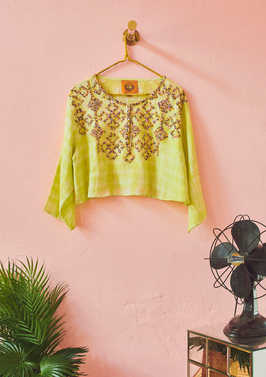 Beaded Crop Top | Linen