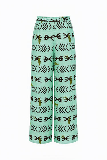 Gabrielle Adjustable Waist Button Pant | Silk Dupioni