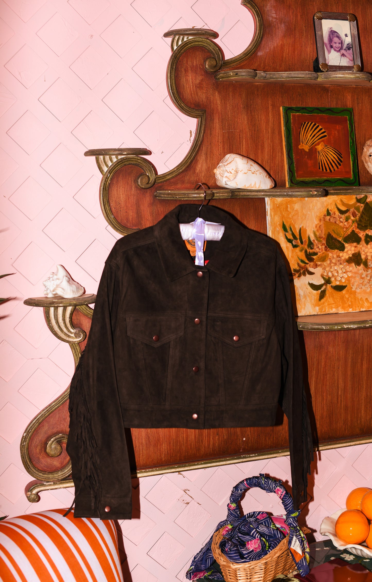 Barefoot Fringe Jacket | Suede