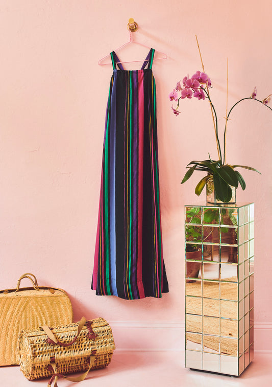 Low Back Tie Maxi Dress | Silk Habotai