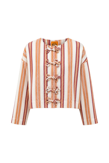 Eve Jacket w/ Frogs | Medium Weight Bold Stripe