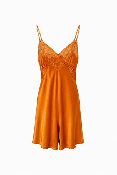 1930s Hand Dyed Orange Silk Romper w/ Embroidery | Eveliina Vintage