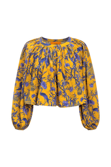 Cropped Royal Blouse | Swiss Dot