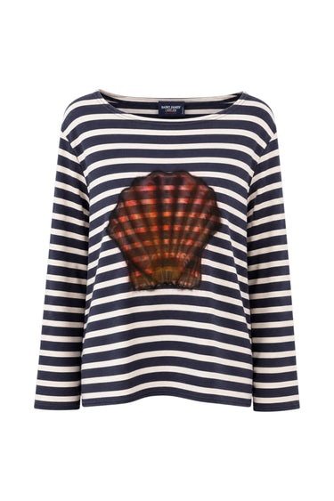Beach Bling 3/4 Sleeve Tee | Vintage Mariner Stripe Airbrush