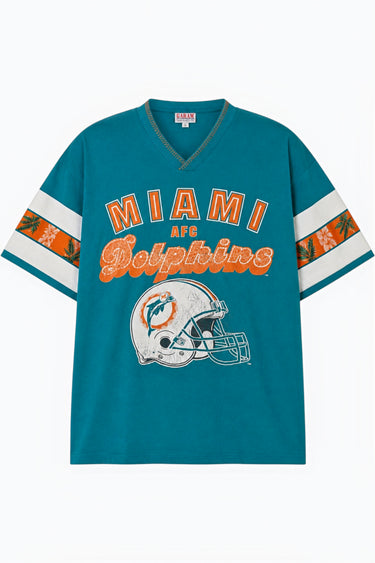 Miami Dolphins V Neck Tee | Cotton Jersey