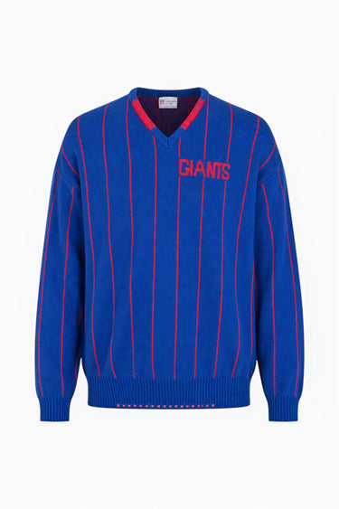 NYC Giants Knit V Neck Pullover | Cotton Jersey