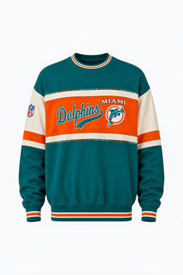 Miami Dolphins Embroidered Sweatshirt | Cotton Jersey