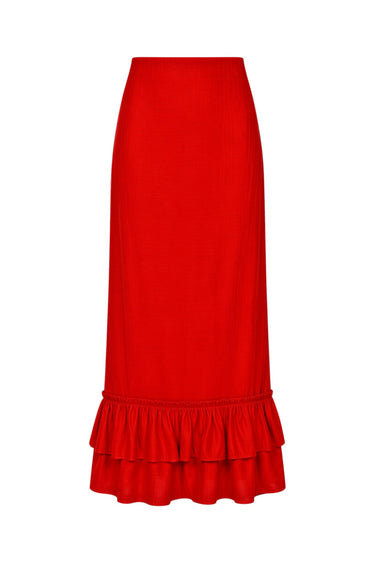 Gogo Cinch Back Midi Skirt | Silk Dupioni