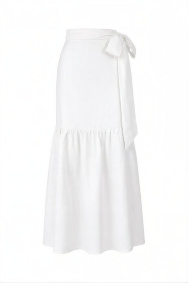 Monterey Shirred Wrap Midi Skirt | Silk Dupioni