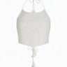 Reed Tie Top | Cotton Poplin - WHITE Coniglio Palm Beach