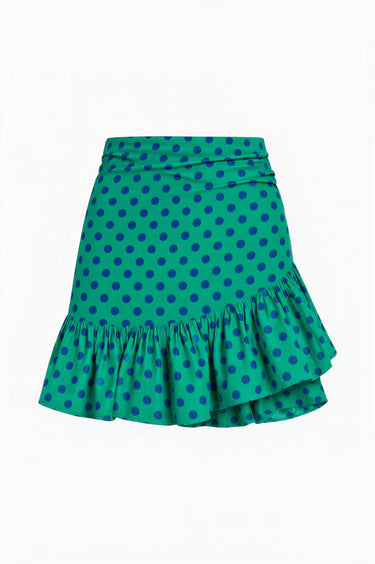Mini Ruffle Power Pareo | Cotton Gauze - DOTS, AQUATIC MINT Coniglio Palm Beach