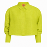 Cropped Classic Button Down | Silk Dupioni - CHARTREUSE Coniglio Palm Beach