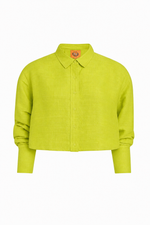 Cropped Classic Button Down | Silk Dupioni - CHARTREUSE Coniglio Palm Beach