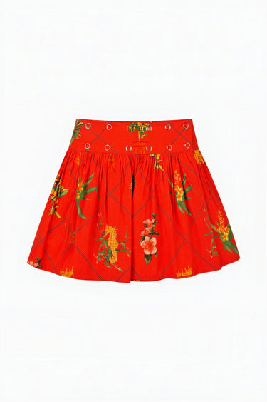 Flagpole Snap Mini Skirt | Cotton Poplin