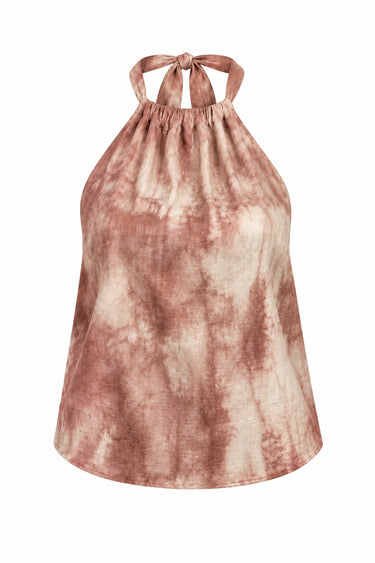 Eden Open Back Halter Top | Silk Dupioni