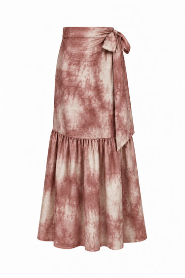 Monterey Shirred Wrap Midi Skirt | Silk Dupioni