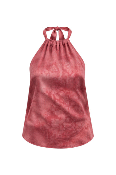 Eden Open Back Halter Top | Silk Dupioni